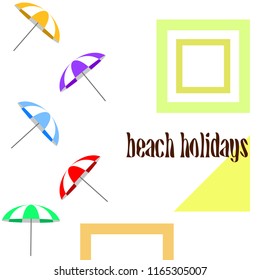 Beach umbrella holiday vector background
