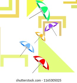 Beach umbrella holiday vector background