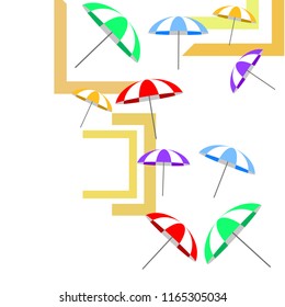 Beach umbrella holiday vector background