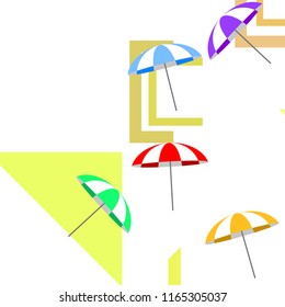 Beach umbrella holiday vector background
