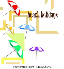 Beach umbrella holiday vector background