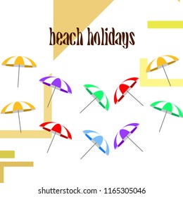 Beach umbrella holiday vector background