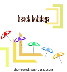 Beach umbrella holiday vector background