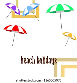 Beach umbrella holiday vector background