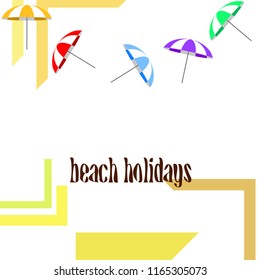 Beach umbrella holiday vector background