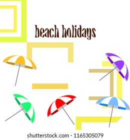 Beach umbrella holiday vector background