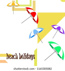 Beach umbrella holiday vector background
