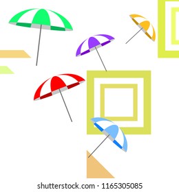 Beach umbrella holiday vector background
