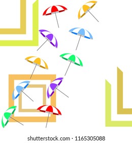 Beach umbrella holiday vector background