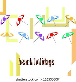 Beach umbrella holiday vector background