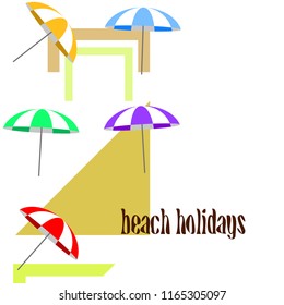 Beach umbrella holiday vector background