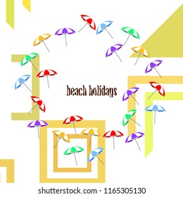 Beach umbrella holiday vector background