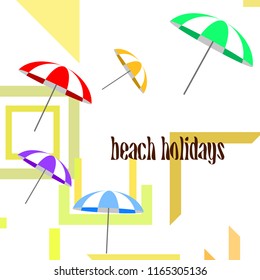 Beach umbrella holiday vector background