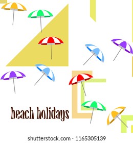 Beach umbrella holiday vector background