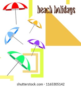 Beach umbrella holiday vector background