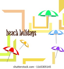 Beach umbrella holiday vector background