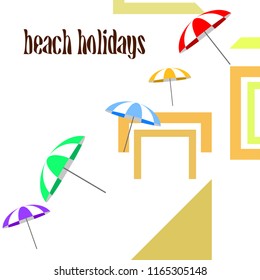 Beach umbrella holiday vector background