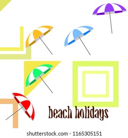 Beach umbrella holiday vector background
