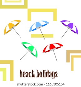 Beach umbrella holiday vector background