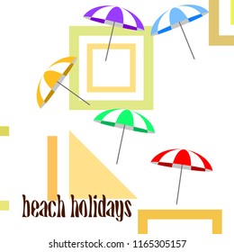 Beach umbrella holiday vector background
