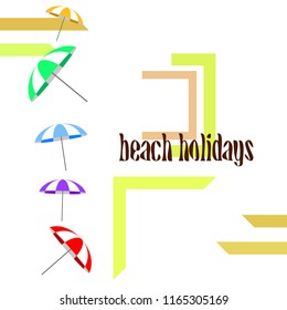 Beach umbrella holiday vector background