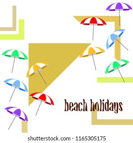 Beach umbrella holiday vector background