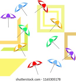 Beach umbrella holiday vector background