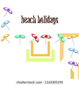 Beach umbrella holiday vector background