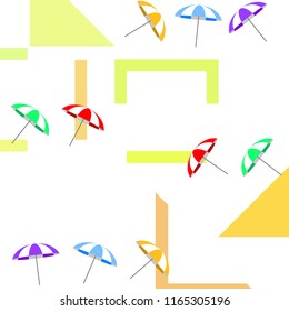 Beach umbrella holiday vector background