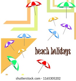 Beach umbrella holiday vector background