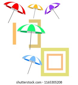 Beach umbrella holiday vector background