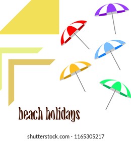 Beach umbrella holiday vector background