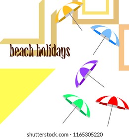 Beach umbrella holiday vector background