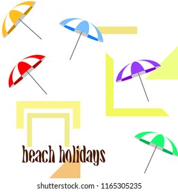 Beach umbrella holiday vector background