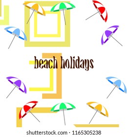 Beach umbrella holiday vector background