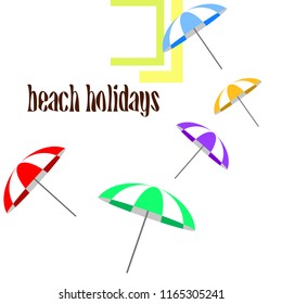 Beach umbrella holiday vector background