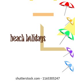 Beach umbrella holiday vector background