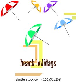 Beach umbrella holiday vector background