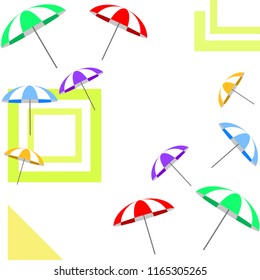 Beach umbrella holiday vector background