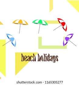 Beach umbrella holiday vector background