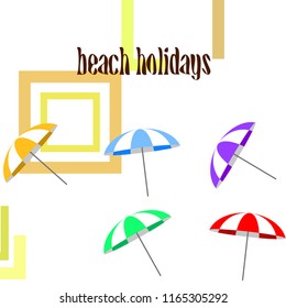 Beach umbrella holiday vector background
