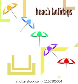 Beach umbrella holiday vector background