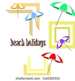 Beach umbrella holiday vector background