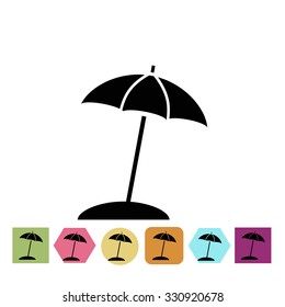 Beach umbrella icon