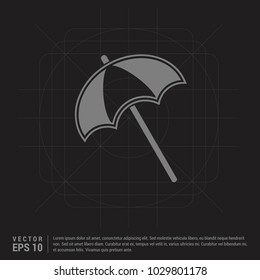 Beach Umbrella Icon - Black Creative Background