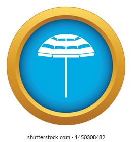 Beach umbrella icon blue vector isolated on white background for any design