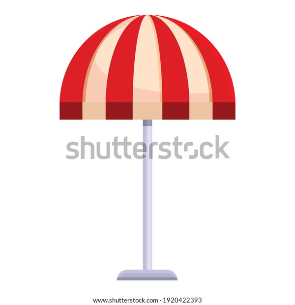 Beach umbrella icon. Cartoon\
of beach umbrella vector icon for web design isolated on white\
background