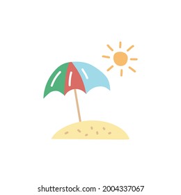 Beach umbrella icon in color icon, isolated on white background 