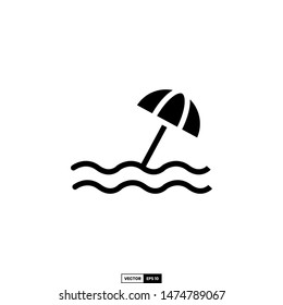 Beach umbrella icon, design inspiration vector template for interface and any purpose