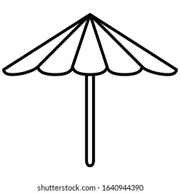 Beach umbrella icon design. Beach umbrella icon in trendy outline style design. Vector illustration.
